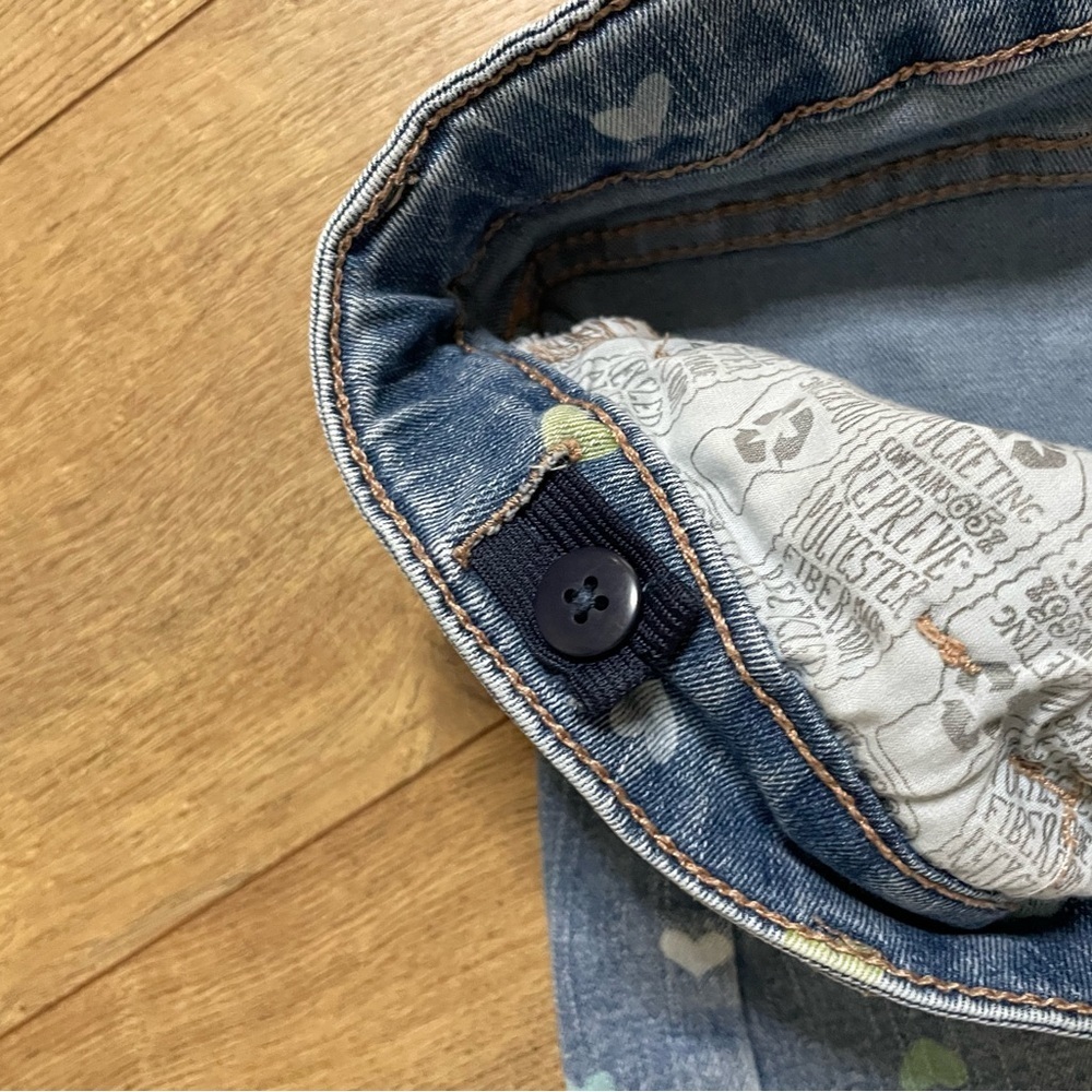 Cat & Jack Blue Heart Print Jean Shorts - Picture 6 of 14